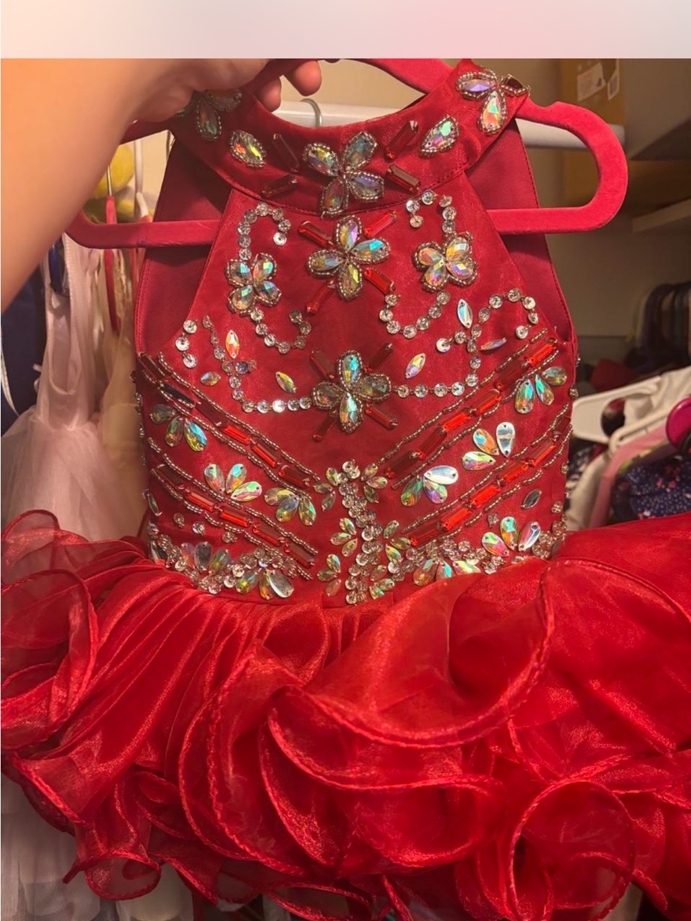 Girls Red pageant Dress